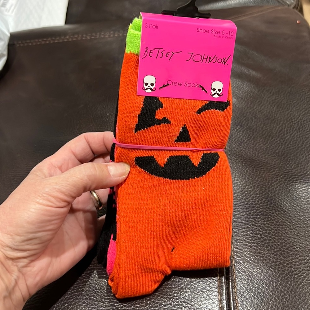 NWT Halloween Betsey Johnson Crew Socks